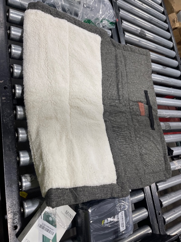 Photo 1 of VMGreen Outdoor Dog Bed, Portable Travel Mat, Rollup Pet Camping Gear, Crate Pad with Carry Handles for Large Dogs, Super Soft, Machine Washable, 42 * 28' Grey