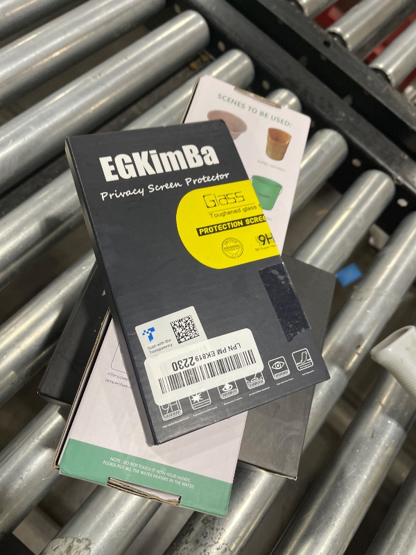 Photo 1 of EGKimBa Privacy Screen Protector Compatible with iPhone 14 Pro Max, iPhone 16 Plus, 15 Plus, 6.7 inch Gradient Colorful Electroplated Anti-Spy Anti-Blue Light Tempered Glass
