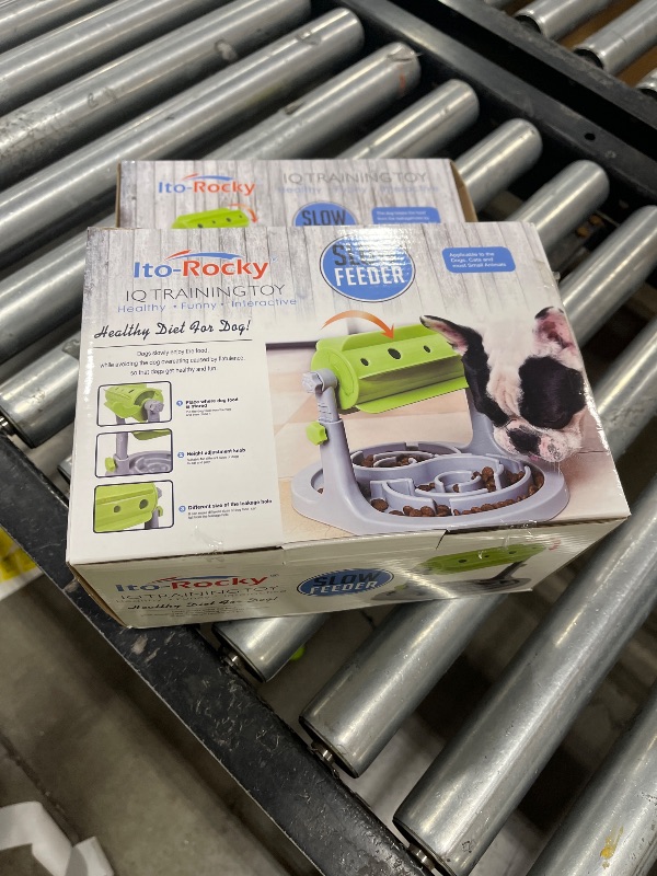 Photo 1 of Ito Rocky Interactive Dog & Cat Food Puzzle Toy - Treat Boredom Dispensing Slow Feeder - Anxiety IQ Training in Smart Feeding and Adjustable Height for Small/Medium Dogs