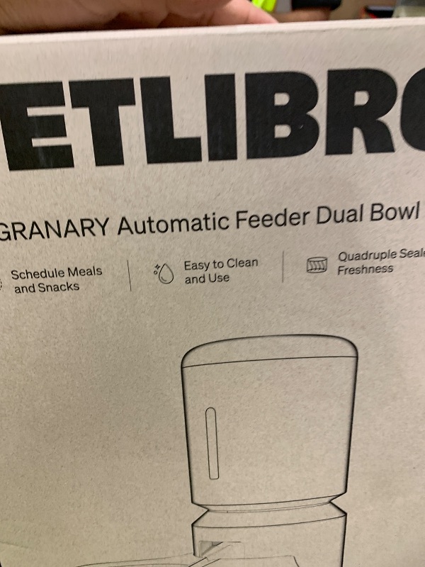 Photo 1 of PETLIBRO Automatic Cat Food Dispenser for 2 Pets 5L Auto Dog Feeder Dry Food Dispenser with Splitter & 2 Stainless Bowls, 10s Meal Call and Timer Setting 50 Portions 6 Meals Per Day, Dual Tray Feeder