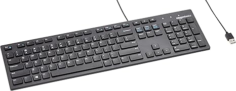 Photo 1 of Amazon Basics Wired Keyboard, Full-Sized, QWERTY Layout, Black
