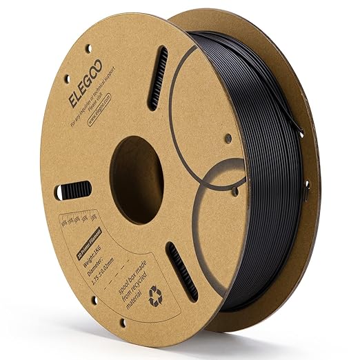 Photo 1 of ELEGOO PLA Filament 1.75mm Black 1KG, 3D Printer Filament Dimensional Accuracy +/- 0.02mm, 1kg Cardboard Spool(2.2lbs) 3D Printing Filament Fits for Most FDM 3D Printers
