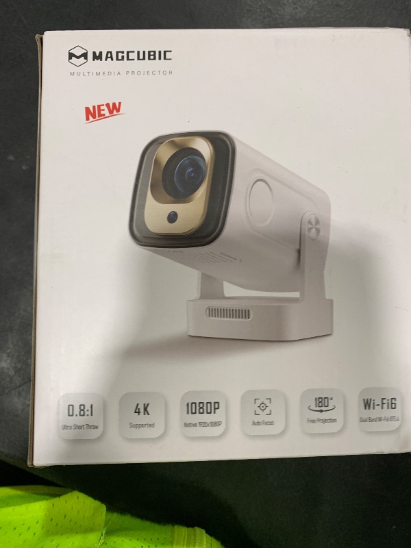 Photo 1 of ?Auto Focus&1080P?Magcubic Mini Smart Projector with 4K Support, Portable Projector with Wifi and Bluetooth, 5W Speaker, Built in Apps, Voice Control, Outdoor Movie Projector