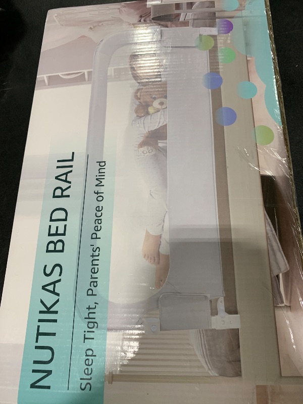 Photo 1 of NUTIKAS Baby Bed Rail Guard for Toddlers - 47" Toddler Bed Side Rails for Twin, Full, Queen Bunk Size Bed Swing Down Bedrail Extral Tall Child Safety Side Railing Guards for Kids