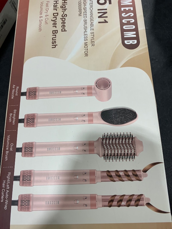 Photo 1 of Dual Voltage Hair Dryer Brush - 5 in 1 Hair Air Wrap Styler with High-Speed Blow Dryer, Drying, Straightening & Volumizing with Negative Ion Anti-frizz for 110V-120V/220V-240V Europe and Travel Case