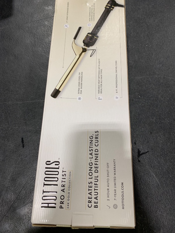 Photo 1 of HOT TOOLS 24K Gold Professional 3/4" Extended Barrel Curling Iron with Clamp for Defined Curls - 24K Gold Technology for Long-Lasting Results & Longer Barrel for Easy Styling