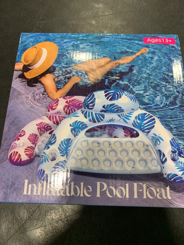 Photo 1 of [2025 New Upgraded] Pool Floats for Adult -Floating Lounge Chairs,Inflatable Pool Floats with Cup Holders 2 Repair Patch Suit for Swimming Pools, Beach, Pool Toys,Backyard Party,Lakes?2 Packs