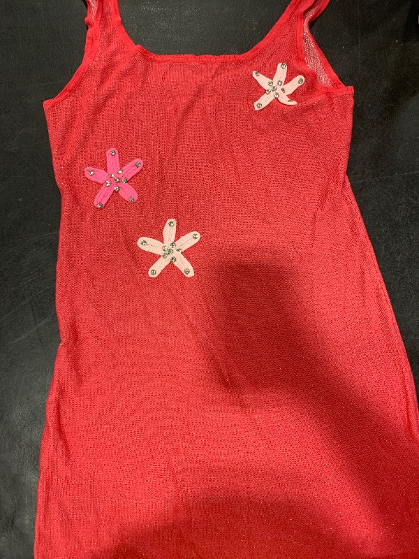 Photo 1 of Pink Flowers Women Mesh Sheer T Shirt, Mesh Tops See Through Shirts Long Sleeve Sheer Clubwear
