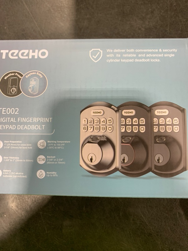 Photo 1 of TEEHO TE002 Fingerprint Door Lock - Keyless Entry Door Lock - Electronic Keypad Deadbolt - Smart Locks for Front Door - Auto Lock - Easy Installation - Satin Nickel