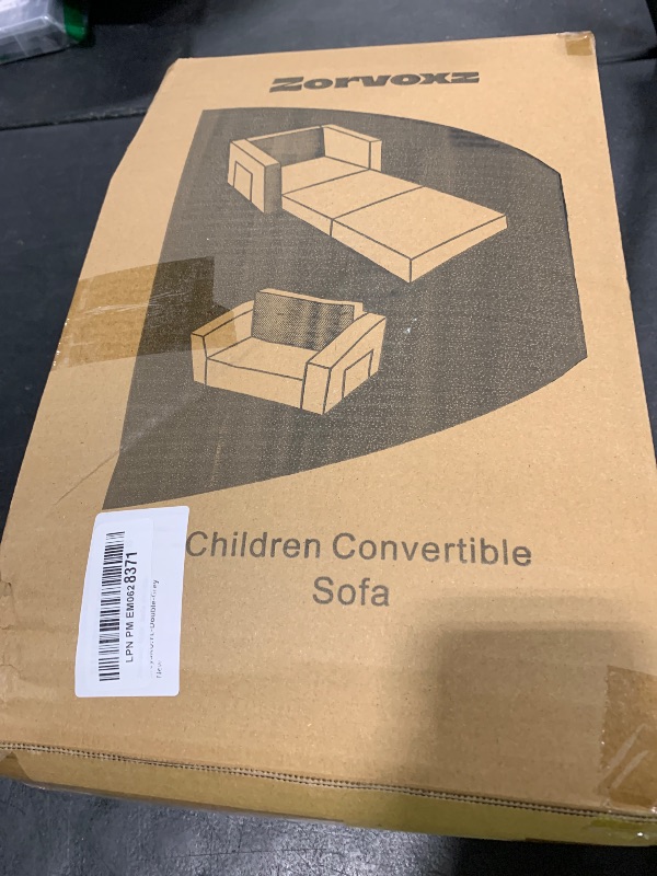 Photo 1 of Kids Couch, 2-in-1 Toddler Chair Comfy 1-3 Years, Convertible Kids Chair, Toddler Couch That Fold Out, Kid Lounge Chairs for Boys and Girls, Soft Coral Fleece, Double, Grey