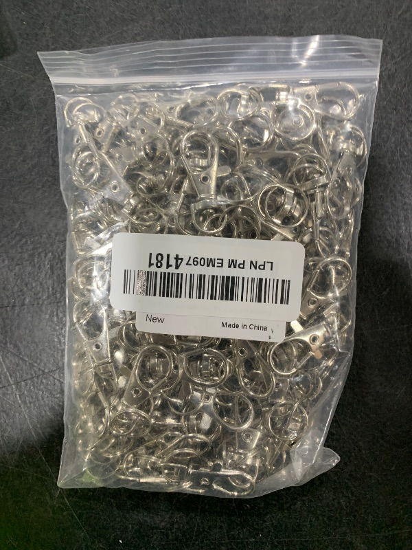 Photo 1 of 200 Pcs Keychain Hooks with Key Rings,1.38inch Metal Swivel Lobster Claw Clasps for DIY Crafts, Lanyard Making.(Claw Clasp 100pcs+Key Ring 100pcs)