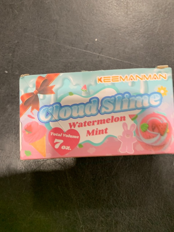 Photo 1 of 2 Pack Cloud Slime Kit with Red Watermelon and Mint Charms, Scented DIY Slime Supplies for Girls and Boys, Stress Relief Toy for Kids Education, Party Favor, Gift and Birthday