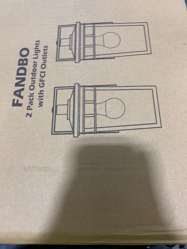 Photo 1 of 2 Pack Porch Lights with GFCI Outlets, Dusk to Dawn Outdoor Lighting Exterior Light Fixtures Wall Mount, Waterproof Alunmium Wall Sconces for House Patio Garage Front Door, 9W LED Bulbs Included(ORB)
