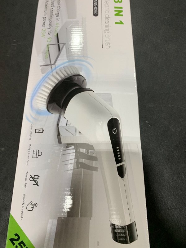 Photo 1 of Bomves Electric Spin Scrubber, Cordless Cleaning Brush Scrubber for Home, 8 Replaceable Brush Heads-90Mins Work Time, 3 Adjustable Size, 2 Speeds for Bathroom Shower Bathtub Glass Car