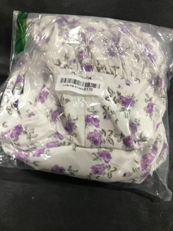 Photo 1 of Floral Corset Dress for Women 2024 Ruched Bust Spring Summer Sun Dress Purple XL