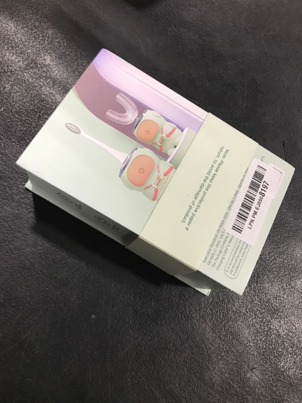 Photo 1 of Ultrasonic Kid's U-Shaped Electric Toothbrush, IPX7 Waterproof, Five Cleaning Modes, 60S Smart Reminder (Cartoon Astronaut, Green Ages 2-6)
