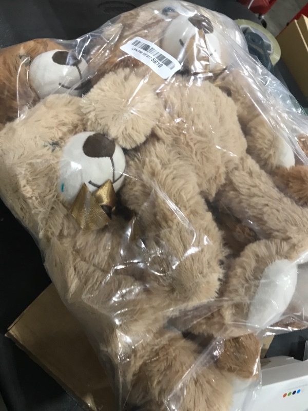 Photo 1 of MorisMos 6Pcs Teddy Bears Bulk Baby Shower, 14inch Cute Teddy Bear Stuffed Animals Plush, Small Stuffed Bears on Centerpiece Baby Shower, Brown, Dark Brown