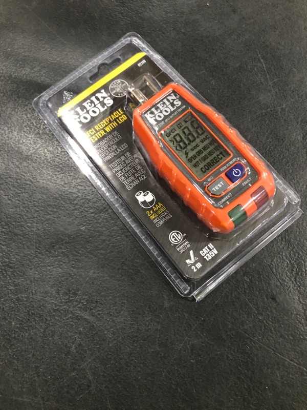 Photo 1 of Klein Tools RT250 GFCI Outlet Tester with LCD Display, Electric Voltage Tester for Standard 3-Wire 120V Electrical Receptacles