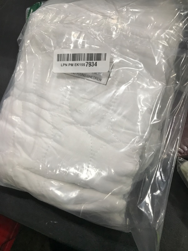 Photo 1 of Mini Crib Mattress Protector Sheets Waterproof 2 Pack, Quilted Pack and Play Mattress Pad Cover Fits for Mini Crib/Playen/Pack and Play Mattress, White, 38"x24"