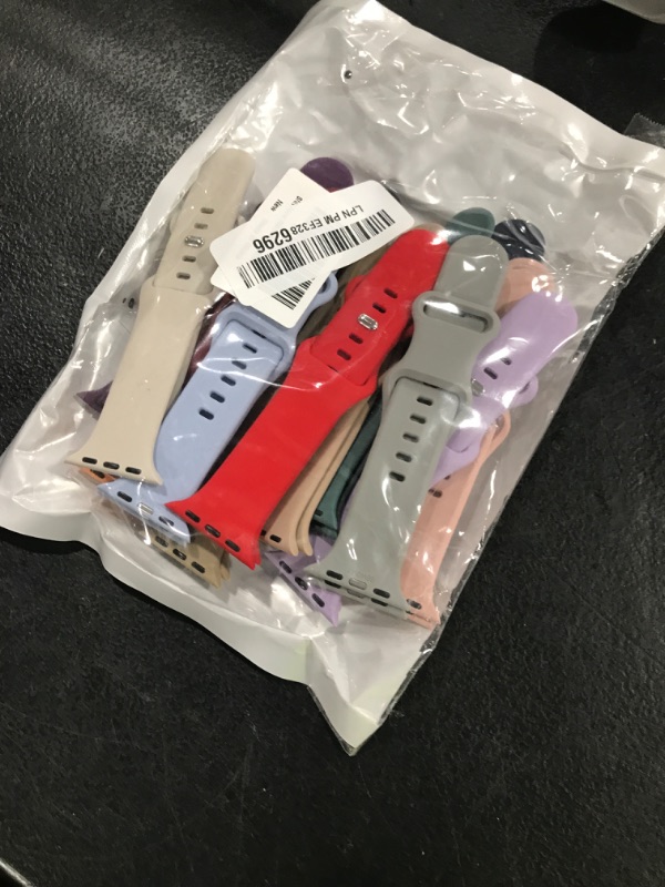 Photo 1 of 15 Pack Soft Silicone Bands Compatible with Apple Watch Band 40mm 41mm 38mm 45mm 44mm 42mm 46mm 49mm for Women Men,Sport iWatch bands Replacement Strap Wristbands for iWatch SE Series 10 9 8 7 6 5 4 3