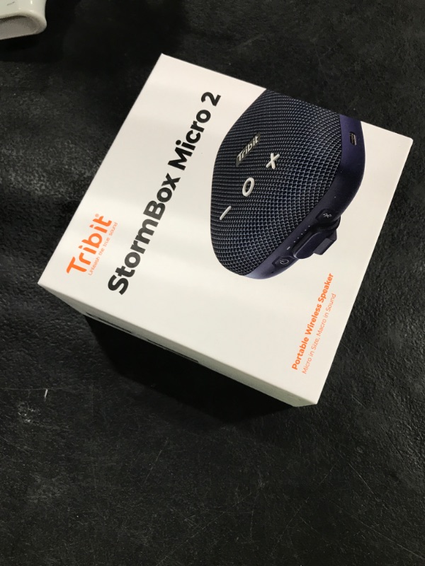 Photo 1 of Tribit StormBox Micro 2 Portable Speaker: 90dB Loud Sound Deep Bass IP67 Waterproof Small Speaker Built-in Strap, 12H Playtime for Outdoor Camping Biking, 150ft Range (Pure Blue)