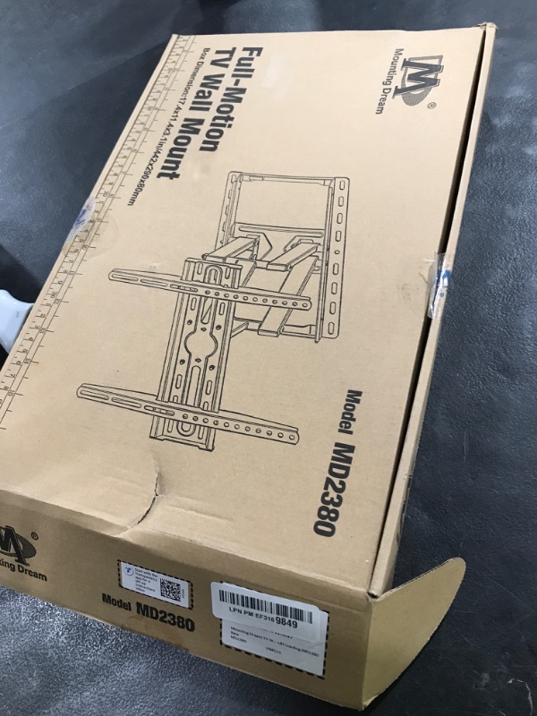 Photo 1 of Mounting Dream TV Wall Mount for 32-65 Inch Television,Mount with Swivel and Tilt, Full Motion Bracket with Articulating Dual Arms, Fits 16inch Studs, Max VESA 400X400 mm, 99lbs, MD2380