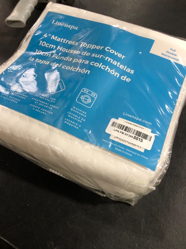 Photo 1 of Linenspa 4 Inch Mattress Topper -Cover Full –Cover Only –Machine Washable – Breathable – Non Slip –Cover for Mattress Topper with Zipper – Topper -Cover Only White