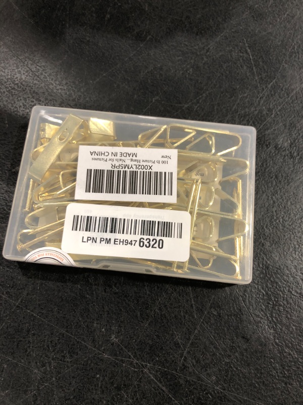 Photo 1 of 100 lb Picture Hangers, Picture Hooks for Hanging Pictures, 20Pcs Frame Hooks Picture Hangers Heavy Duty Hardware Hanger Kit Wooden Wall Painting Hangers Hooks and Nails for Pictures