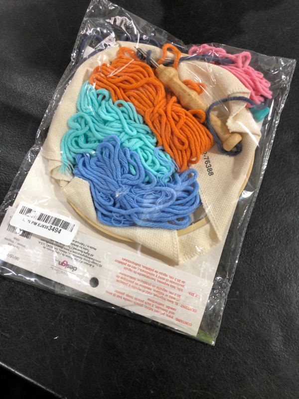 Photo 1 of Dimensions 72-76388 Waves Punch Needle Kit for Beginners, 8" Diameter, Multicolor, 7pcs