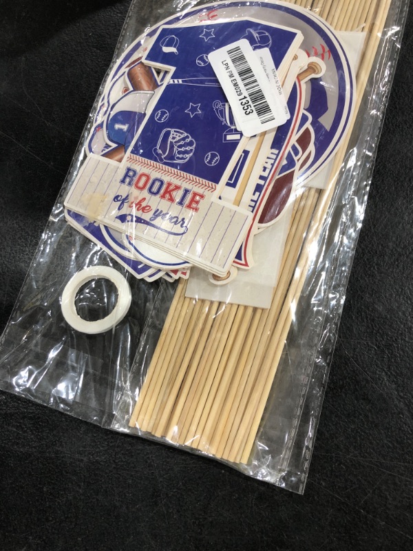 Photo 1 of 30Pcs Baseball First Birthday Centerpiece Sticks, Rookie of the Year Table Toppers Decorations for Boys 1st Birthday Party, My Rookie Year Party Decor, Baseball Themed Party Decor