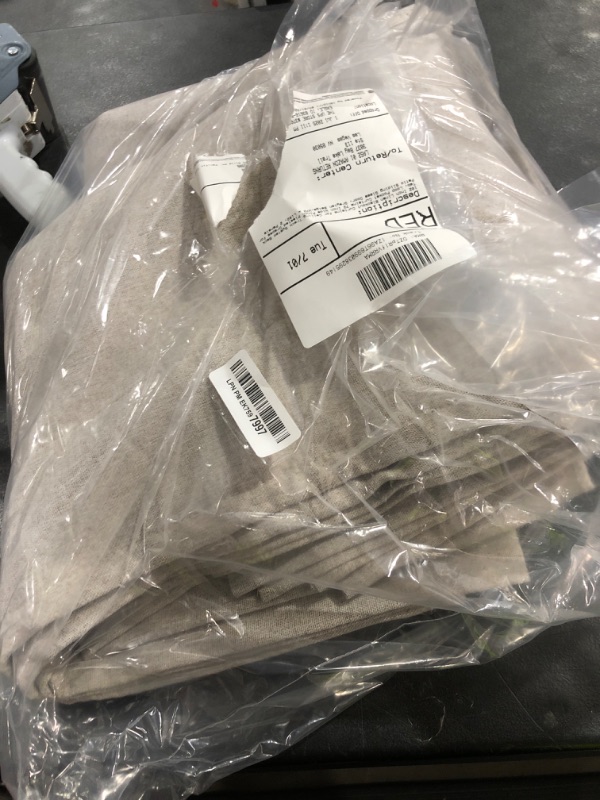 Photo 1 of 102 Inch Linen Blackout Curtains for Ceiling Track System Back Tab, Loop Pocket Curtains 72 Inch Wide Pinch Pleated Drapes for Patio Sliding Glass Door, Greyish Beige,W72 x L102, 2 Panels