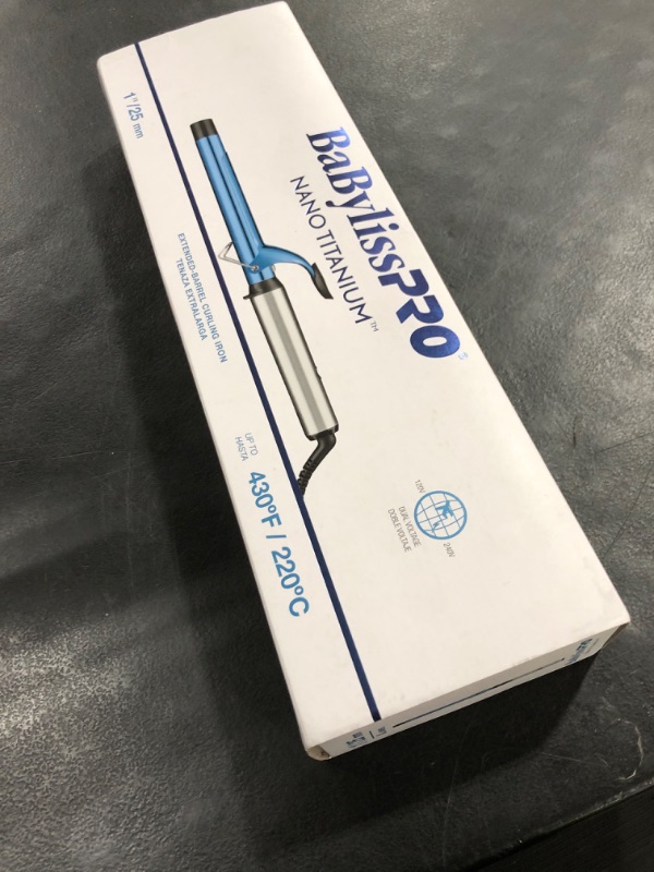 Photo 1 of BaBylissPRO Nano Titanium 1 inch Curling Iron with Extended Barrel, Professional Spring Hair Curler for Medium to Longer Hair Types