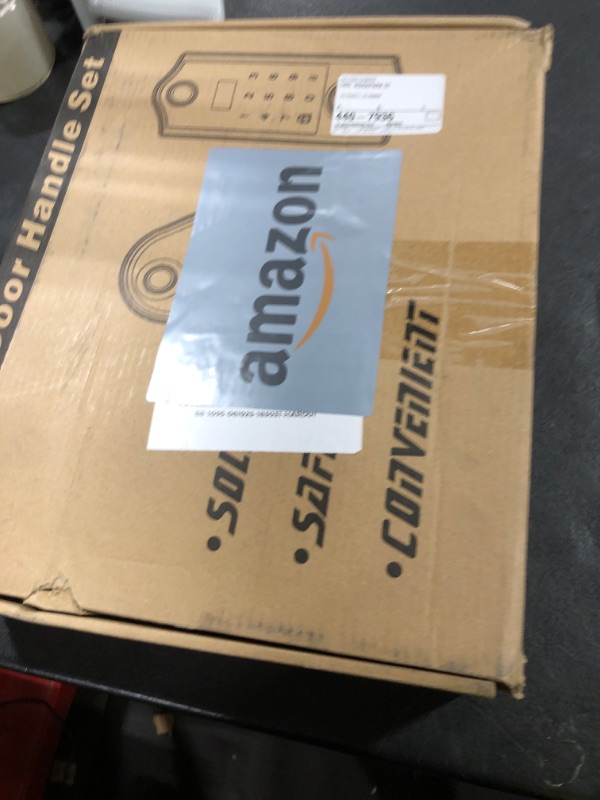 Photo 1 of Yosimika Fingerprint Smart Door Lock with Handle Set, Keyless Entry Door Lock with Keypad,5-in-1 Deadbolt,Bluetooth Deadbolt with Auto Lock,Black