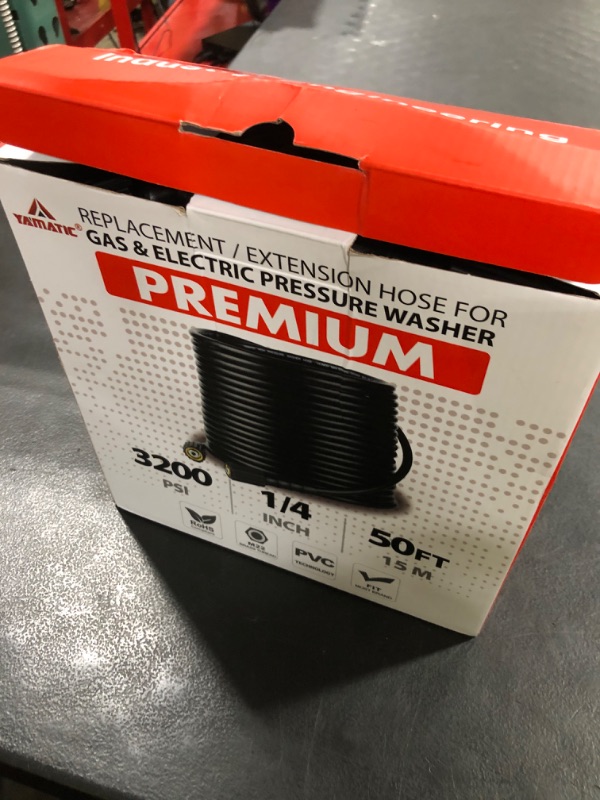 Photo 1 of YAMATIC Kink Resistant Pressure Washer Hose 50FT 1/4" M22 Brass Fitting Power Washer Hose Replacement for Ryobi, Troy Bilt, Greenworks, CRAFTSMAN Most Brand Power Washer, 3200 PSI