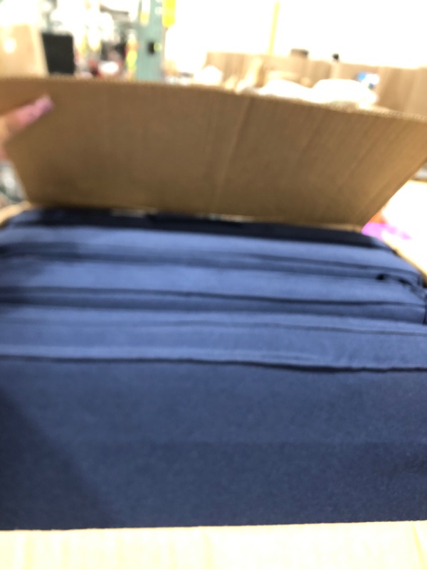 Photo 1 of IPYNBAP Outdoor Chair Cushions Set of 4, Waterproof Outdoor Seat Cushions for Patio Furniture, Patio Chair Cushion with Handle and Ties, Square Out Door Chair Pads,19" x 19" x 3", Navy Blue