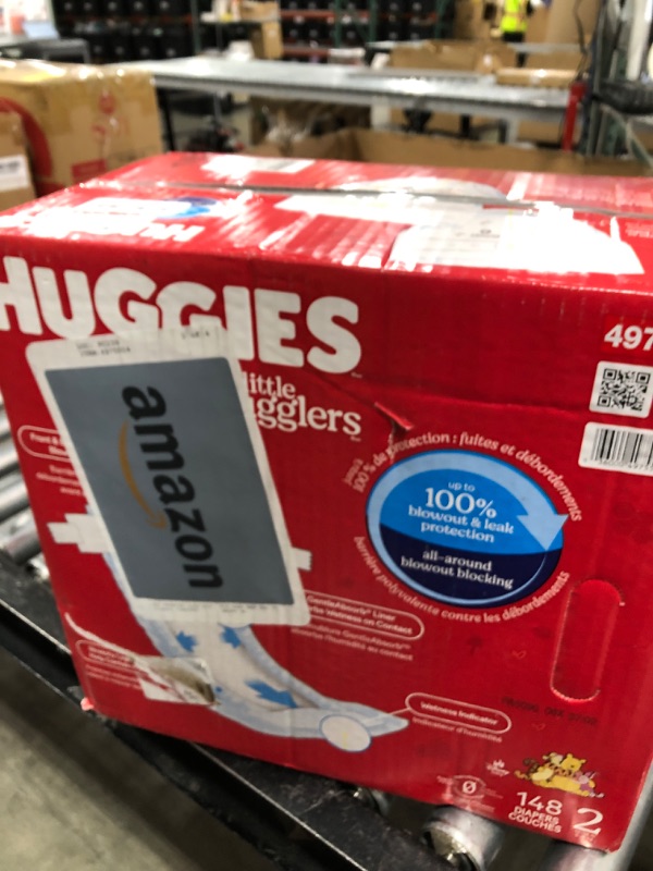Photo 1 of Huggies Size 2 Diapers, Little Snugglers Baby Diapers, Size 2 (12-18 lbs), 148 Count