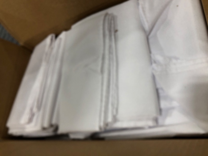 Photo 1 of Fitable Faux Linen White Tablecloths for Rectangle Tables - 90 x 132 Inch - 6 Pack Fabric Textured Washable Table Clothes Floor Lenghth Table Covers for Wedding, Party, Banquet, Birthday