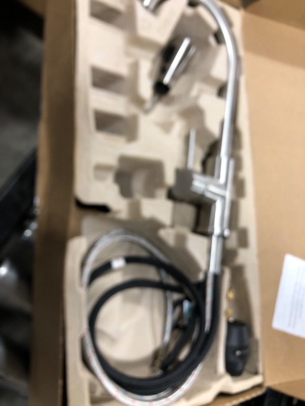 Photo 1 of Moen Riley Spot Resist Stainless One-Handle Modern Pulldown Kitchen Faucet Featuring Power Clean and Reflex Docking System for the Spray Head, 7402SRS