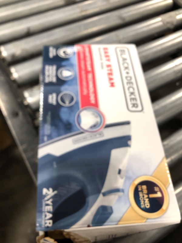 Photo 1 of BLACK+DECKER Easy Steam Compact Iron for Clothes, Automatic Shutoff, Nonstick Plate, Light Weight, 1200 Watts