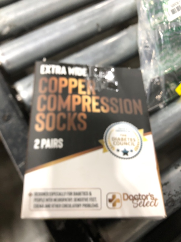 Photo 1 of Doctor's Select Copper Plus Size Compression Socks Wide Calf - 2 Pairs | 20-30mmHg Extra Wide Calf Compression Socks Women | Copper Socks for Swelling, Varicose Veins | Extra Wide Calf Compression Socks | Black Wide Compression Socks for Women & Men