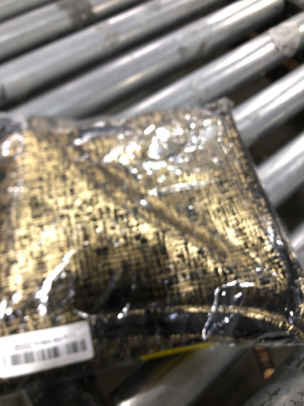 Photo 1 of Phantoscope Pack of 2 Sparkling Velvet Geometric-Pattern Throw Decorative Pillow Cover Soft Gold Glitter Square Cushion Cover Pillowcase for Couch Bed and Chair, Black, 18 x 18 inches, 45 x 45 cm