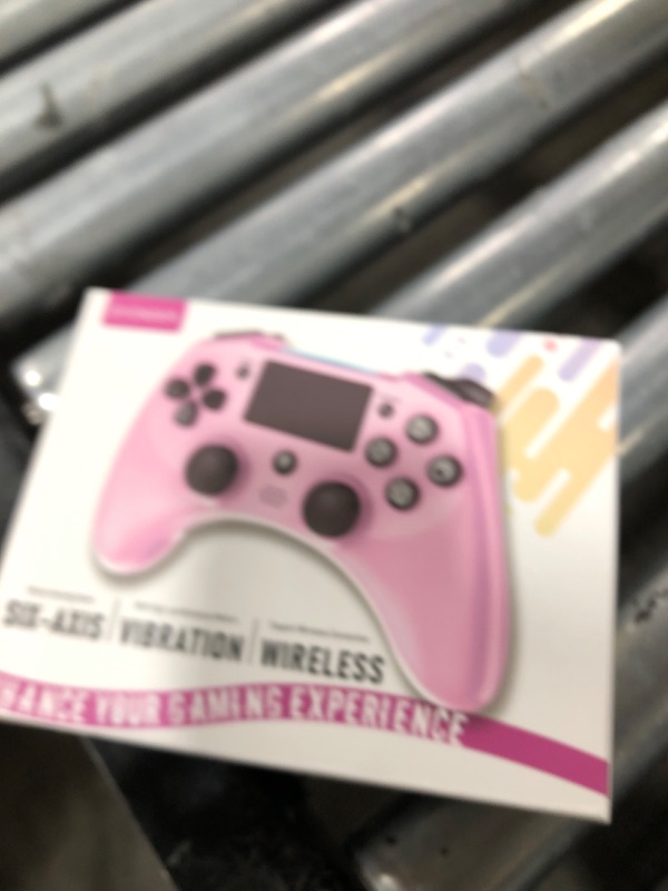 Photo 1 of DYONDER Wireless Controller Compatible with PS4/Slim/Pro/PC with 6-Axis Motion Sensor, Type-C Port, Dual Vibration, 3.5mm Audio Jack, Multi Touch Pad, PS4 Remote Controller for Kids and Adults(PINK)