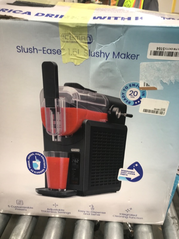 Photo 1 of Iceman Slush-Ease Slushie Machine, Frozen Drink Maker & Slushy Machine with 5 Presets + Custom Option, Easy-Dispensing Lever for Frozen Margaritas, Frappes, and Slushies - Black