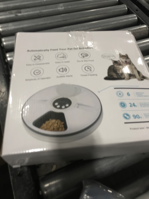 Photo 1 of Automatic Cat Feeder, 6 Meal Timed Pet Dispenser Easily Programmable &Easy to Clean, Auto Feeder for Cats/Small Dogs(Black)