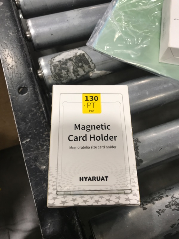 Photo 1 of HYARUAT 130pt Magnetic Card Holders for Trading Cards - 5 Pack White Clear One Touch Hard Cases with Stronger Magnet, UV Protection