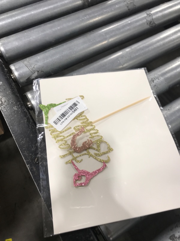 Photo 1 of Arthsdite Gymnastics Cake Topper Gymnast Cake Pick for Gymnastics Theme Baby Girl Happy Birthday Party Decorations - Gold Glitter