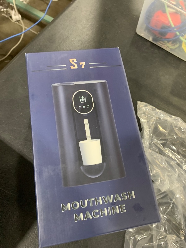 Photo 1 of Wisekoti S7 Automatic Mouthwash Dispenser Touchless for Bathroom, Smart Electric Mouthwash Dispenser with 3 Magnetic Cups, Rechargeable, LED Screen Displays 3 Dispensing Amounts