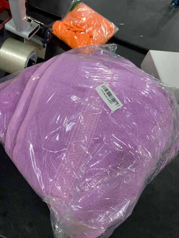 Photo 1 of Ultra Soft 6 Pack Cotton Towel Set, Contains 2 Bath Towels 28x55 inch, 2 Hand Towels 16x24 inch & 2 Wash Coths 12x12 inch, Ideal for Everyday use, Compact & Lightweight - Dark Purple
