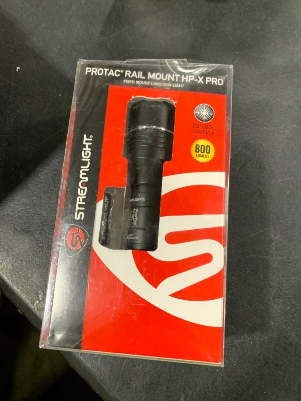 Photo 1 of Streamlight 89017 ProTac Rail-Mount HP-X Pro 800-Lumen 105000-Candela Tactical Flashlight with JackCap Tail Switch, MLOK Mount, and Non-Rechargeable Batteries, Black