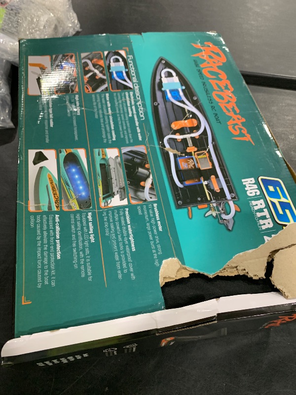 Photo 1 of TOPCHOIC Brushless RC Boat 40+MPH, Remote Control Boats for Adults Kids, 19" Big Racing Boat for Salt Water Lake River with Self-Righting, LED Lights, Fishing Function Fast High Speed with Carry Bag